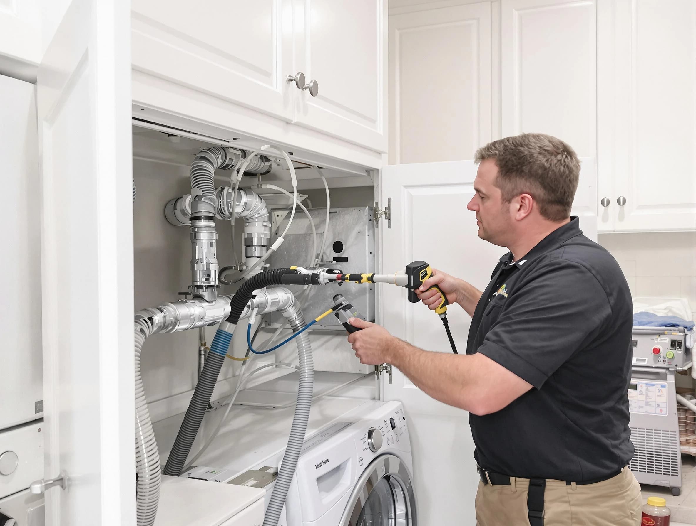 Grayson Dryer Vent Cleaning professional removing severe blockage from a clogged dryer vent in Grayson