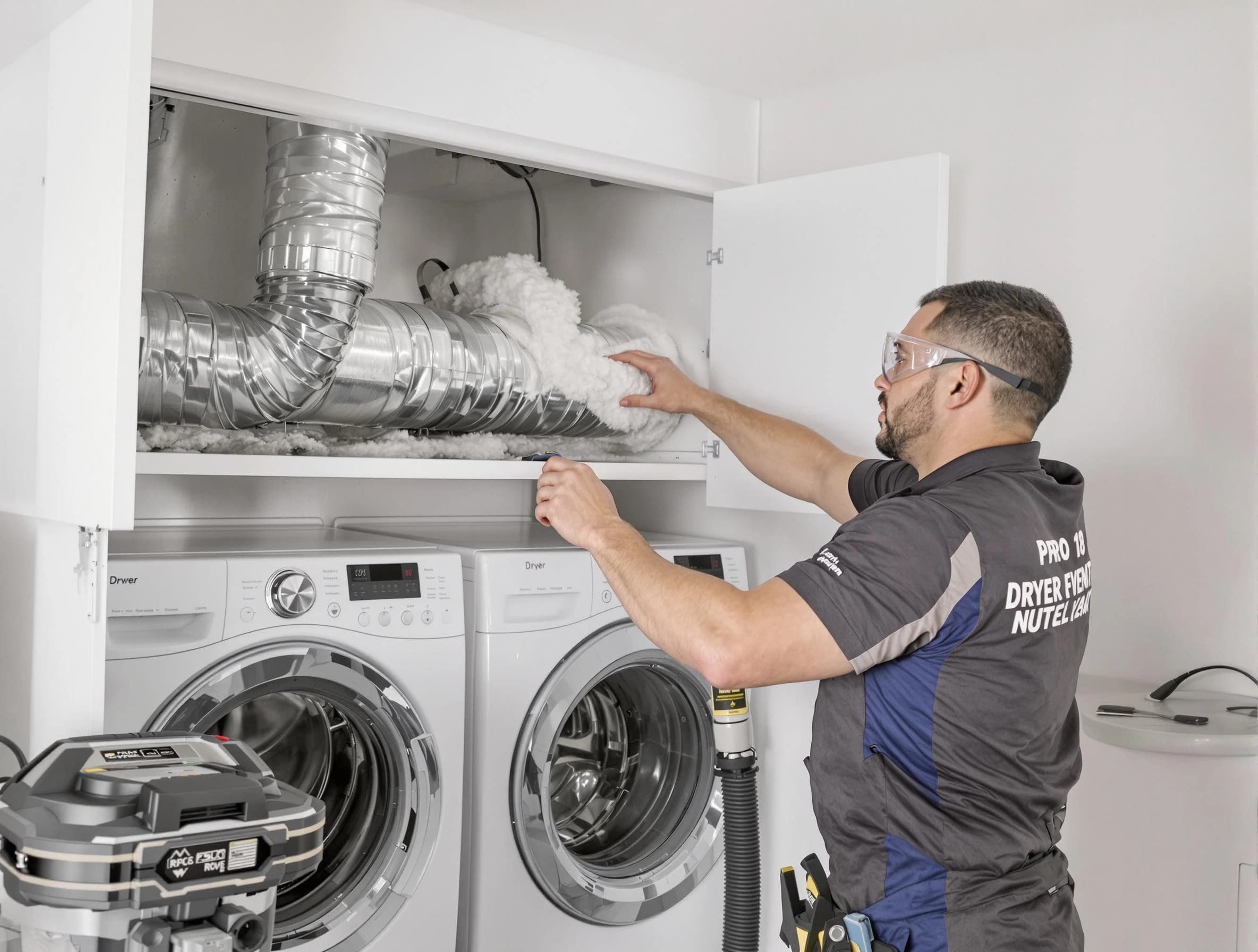 Grayson Dryer Vent Cleaning certified technician performing specialized gas dryer vent cleaning in Grayson